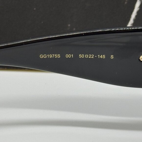 NEW GUCCI SUNGLASSES BLACK BROWN WOMEN EYEWEAR GUCCI GG1975S 001 - Picture 10 of 12